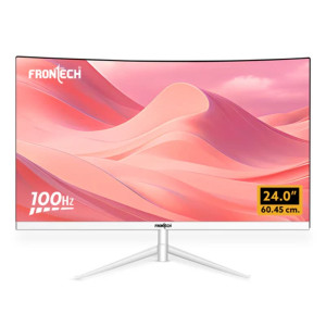 FRONTECH Ultima Series 24 Inch Curved LED Monitor (MON-0072C) White and Silver